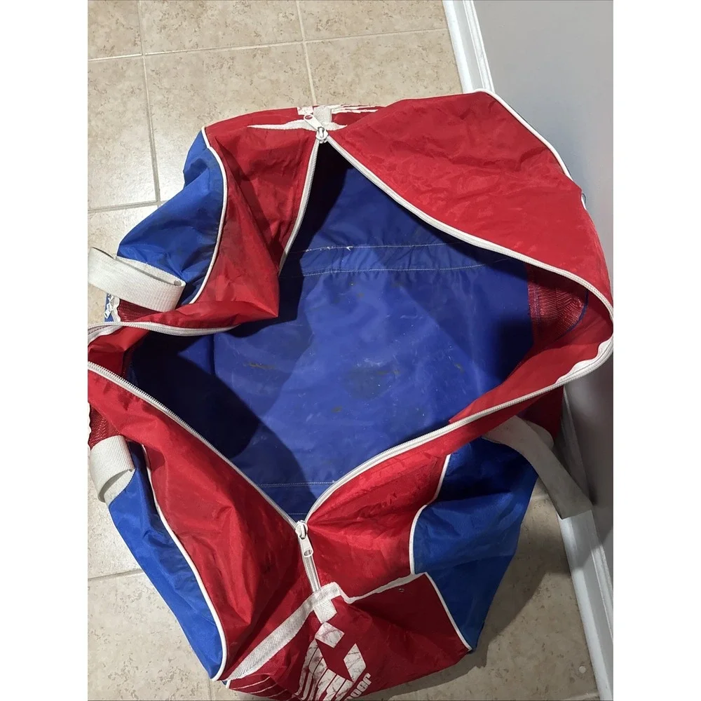 Vintage 1980's Large Cooper Hockey Gear Bag Red White & Blue Shoulder Vented